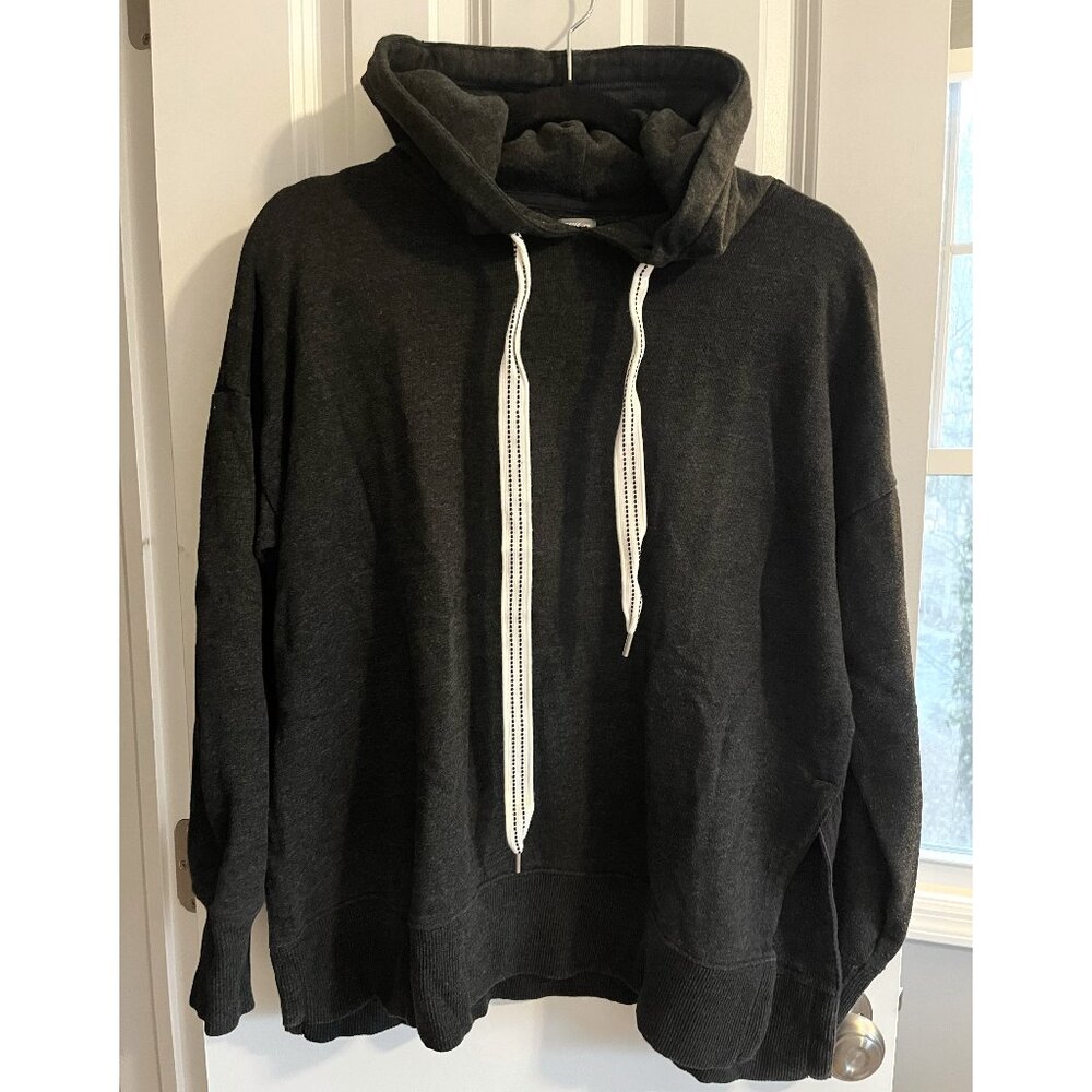 Aerie Women's Charcoal/Dark Grey Hoodie Sweatshirt, Size Medium